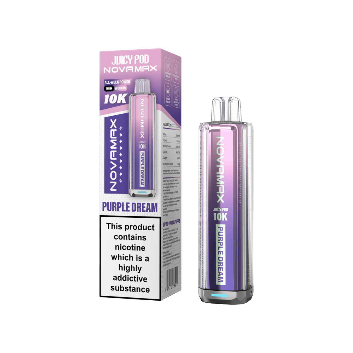 Juicy Pod Novamax 10k Prefilled Pod Vape Kit - Clouds Vapes