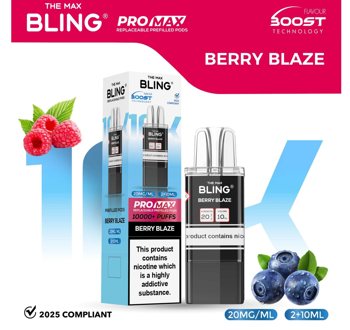 The Bling 10k Pro Max Replacement Pods (BOX OF 5) - Clouds Vapes