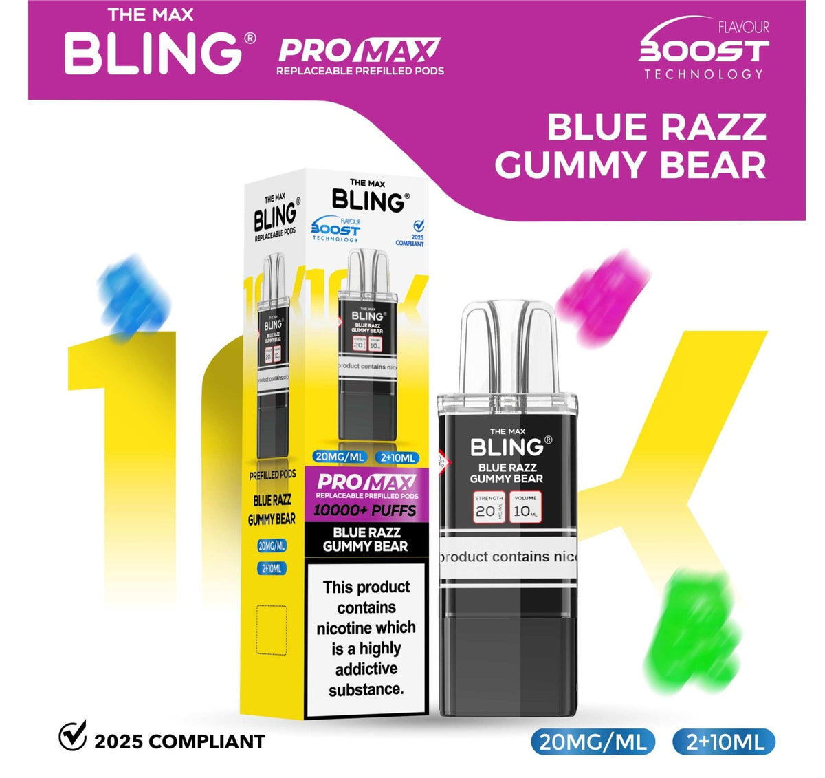 The Bling 10k Pro Max Replacement Pods (BOX OF 5) - Clouds Vapes