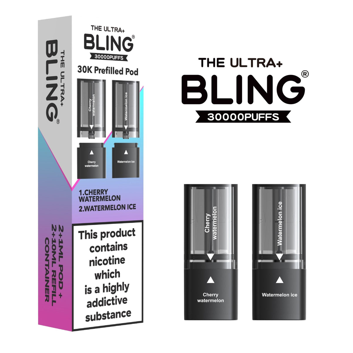 The Bling Ultra Plus 30k Replacement Pods Box of 5 - Clouds Vapes