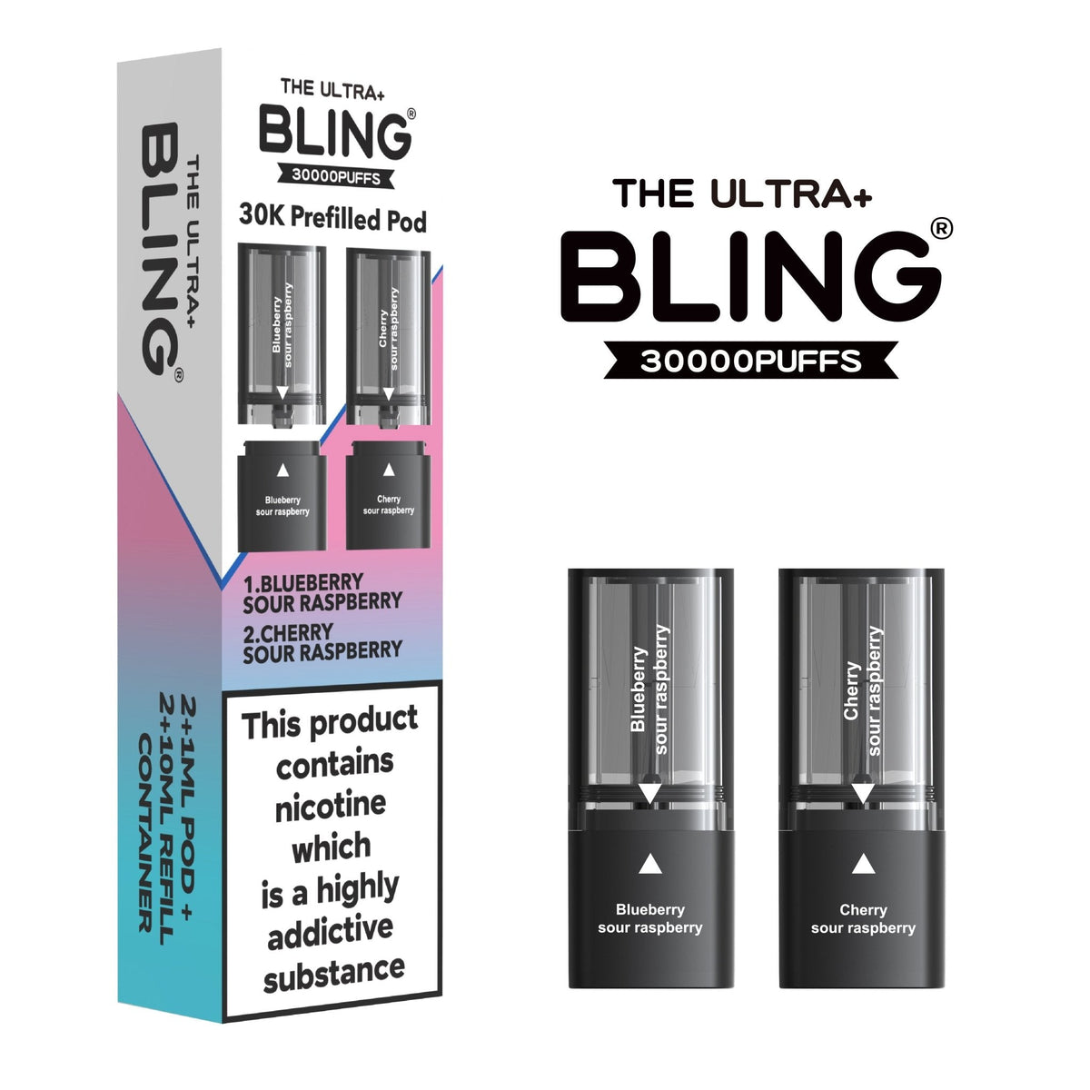 The Bling Ultra Plus 30k Replacement Pods Box of 5 - Clouds Vapes
