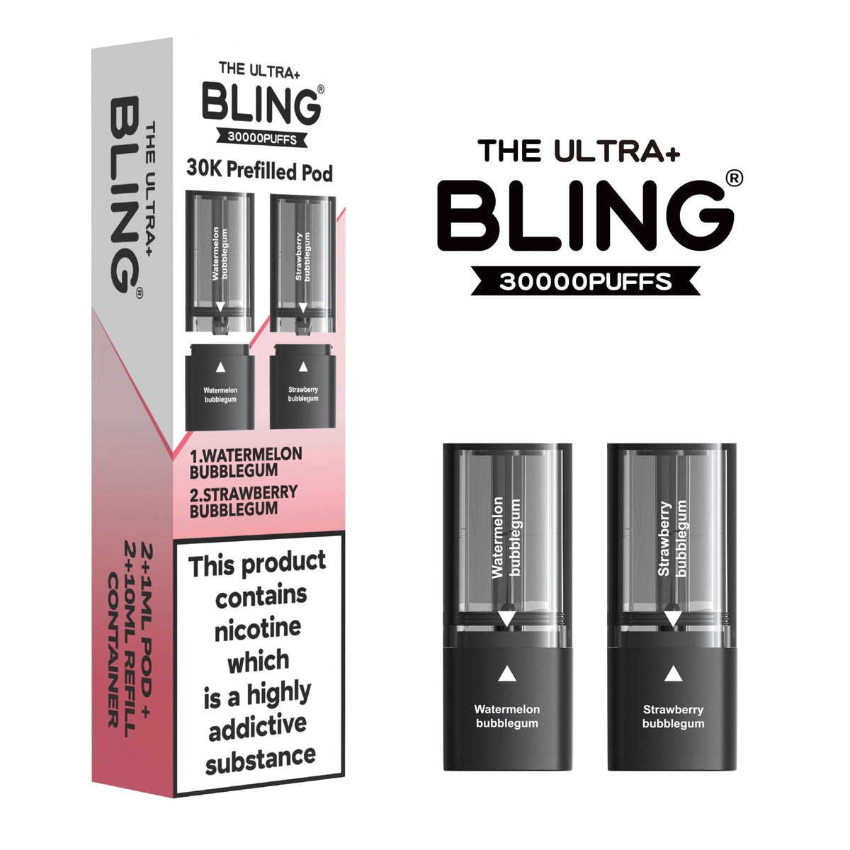The Bling Ultra Plus 30k Replacement Pods Box of 5 - Clouds Vapes