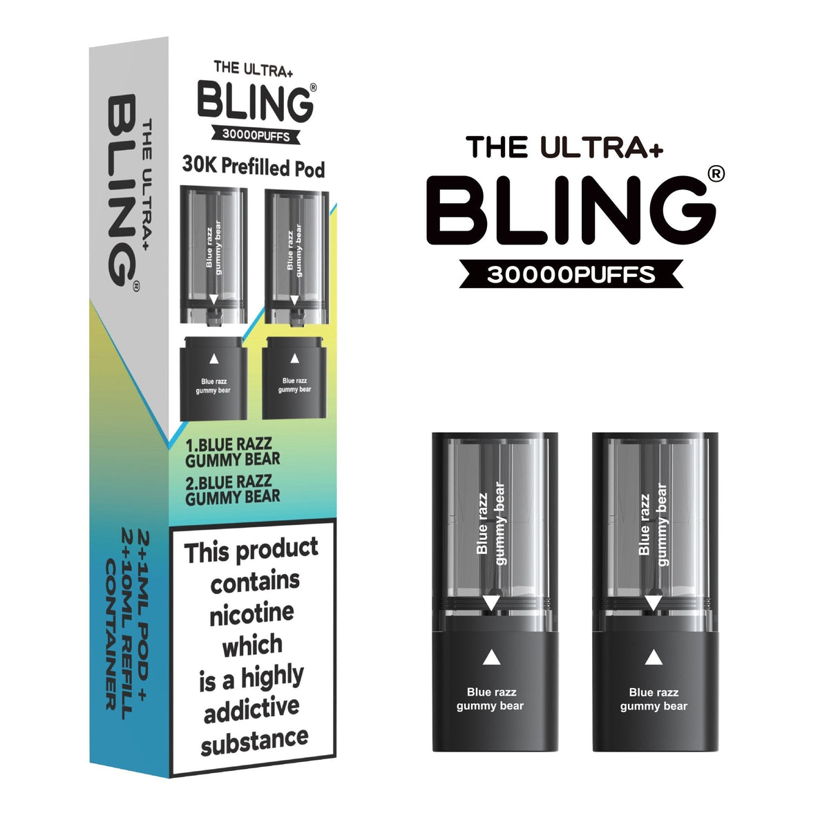 The Bling Ultra Plus 30k Replacement Pods Box of 5 - Clouds Vapes