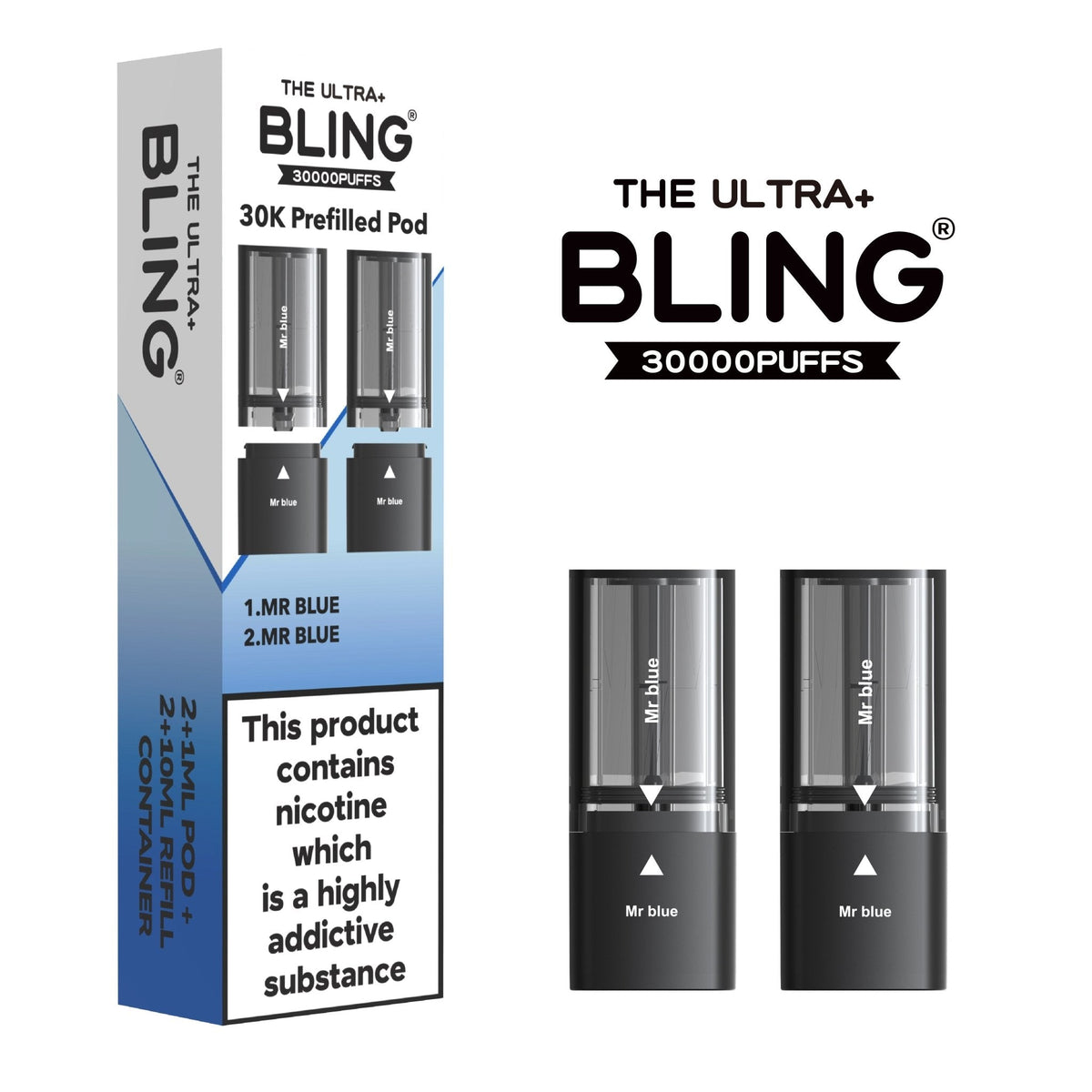 The Bling Ultra Plus 30k Replacement Pods Box of 5 - Clouds Vapes