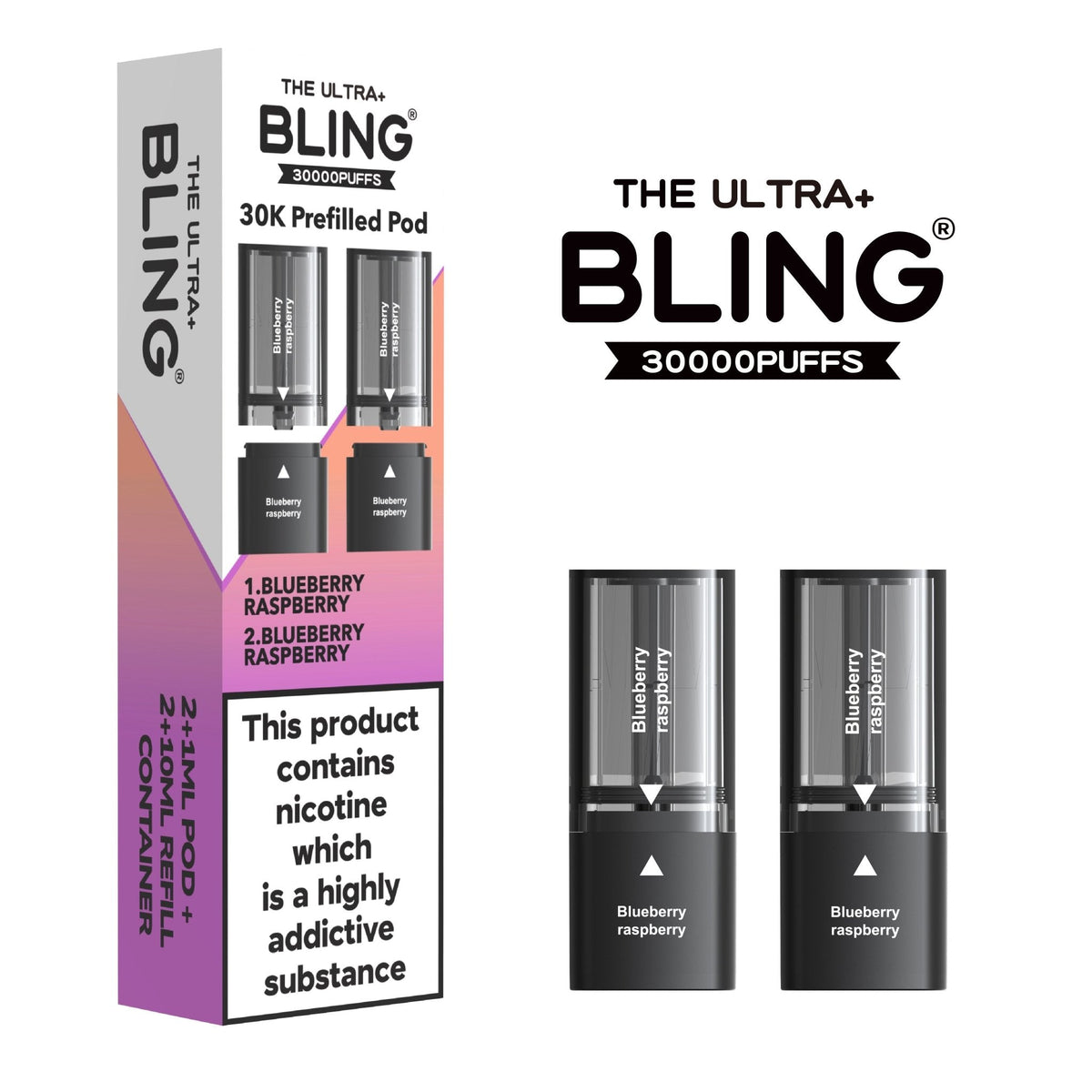 The Bling Ultra Plus 30k Replacement Pods Box of 5 - Clouds Vapes