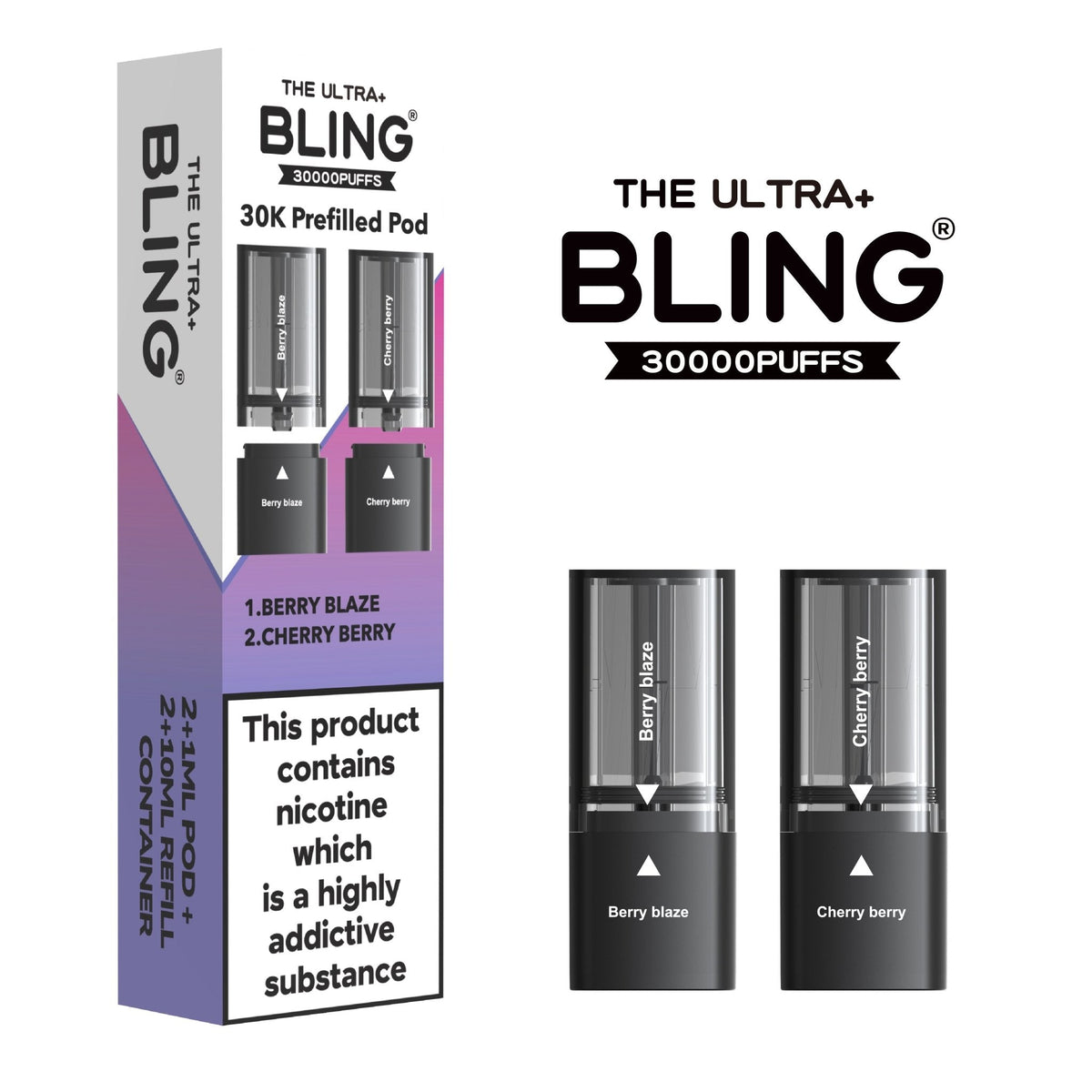 The Bling Ultra Plus 30k Replacement Pods Box of 5 - Clouds Vapes