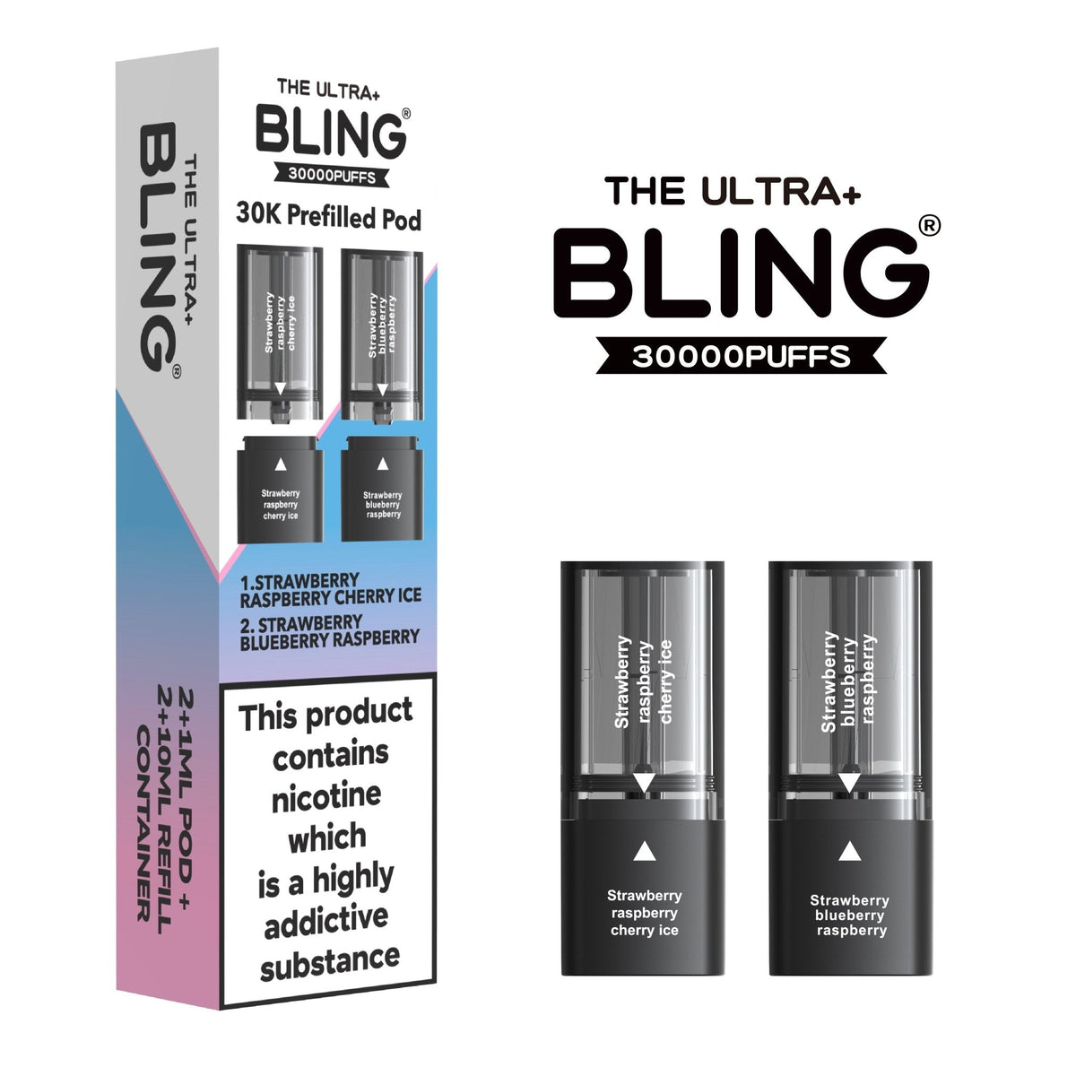 The Bling Ultra Plus 30k Replacement Pods Box of 5 - Clouds Vapes
