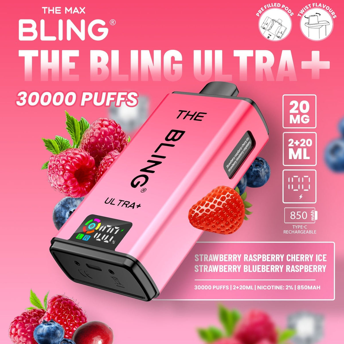 The Crystal Bling Ultra Plus 30k Prefilled Vape Kit - Clouds Vapes