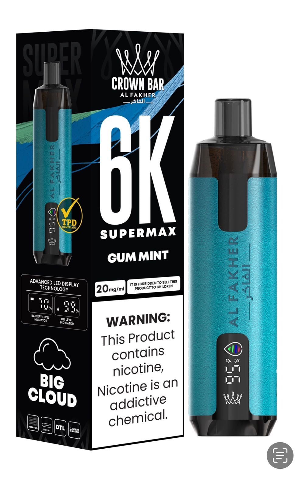 Al Fakher Supermax 6k Puffs Disposable Vape - Clouds Vapes