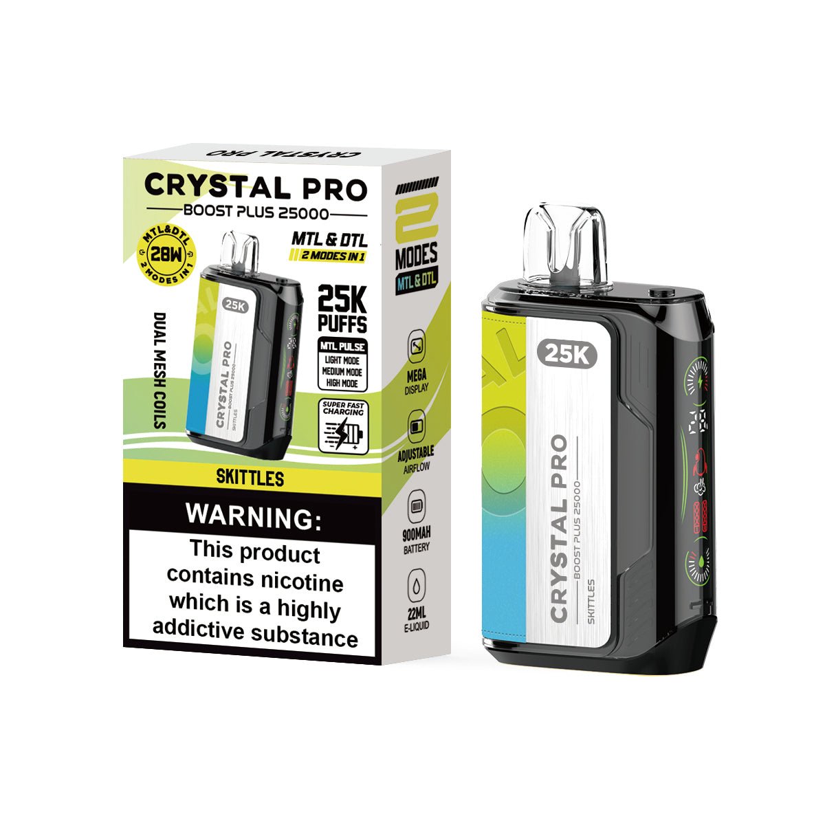 Crystal Pro Boost Plus 25000 Disposable Vape Box of 5 - Clouds Vapes