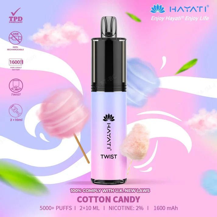 Hayati Twist 5000 Puffs Disposable Vape Pod Kit Box of 10 - Clouds Vapes