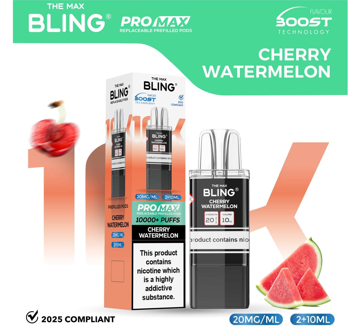 The Bling 10k Pro Max Replacement Pods (BOX OF 5) - Clouds Vapes