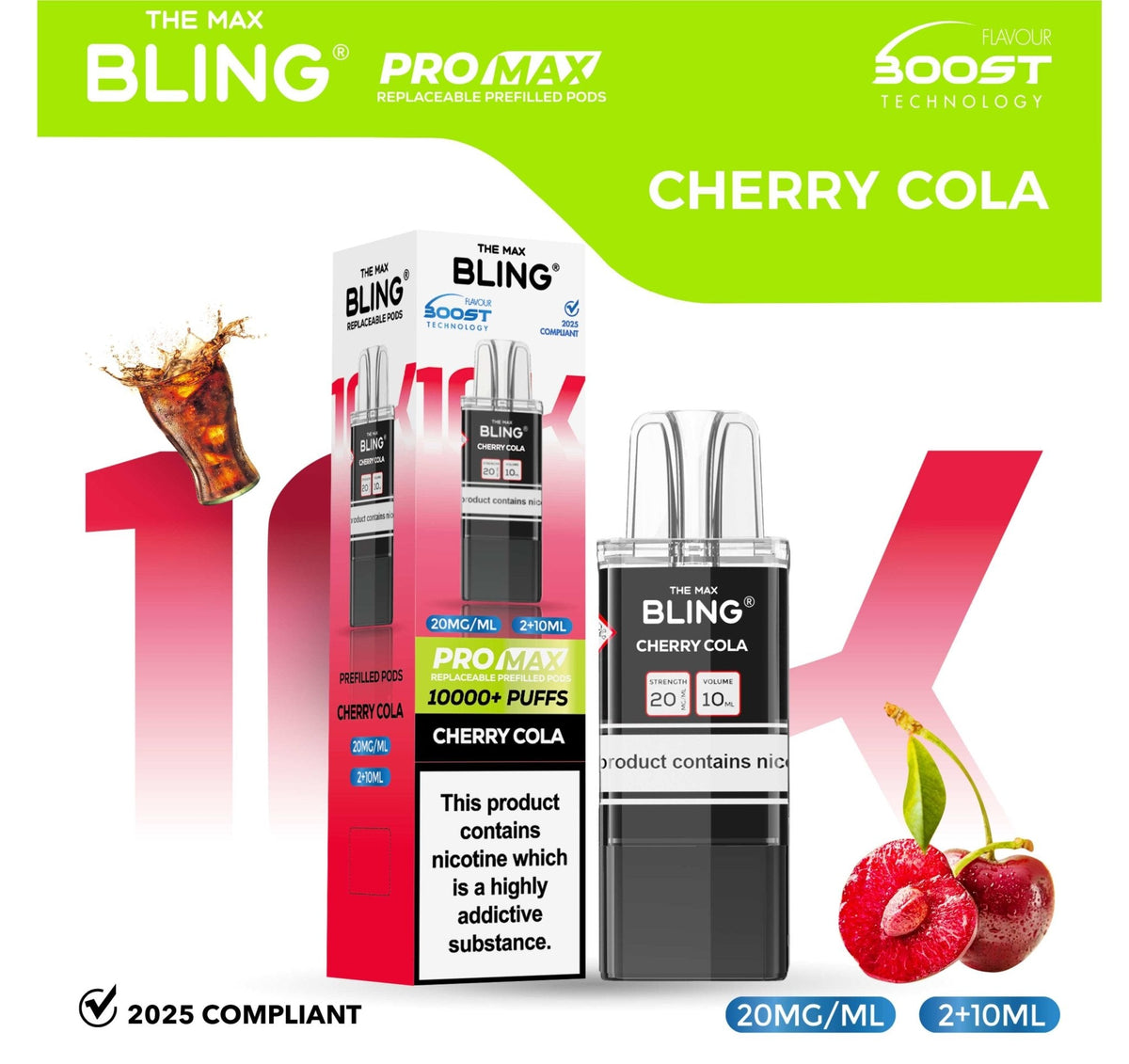 The Bling 10k Pro Max Replacement Pods (BOX OF 5) - Clouds Vapes