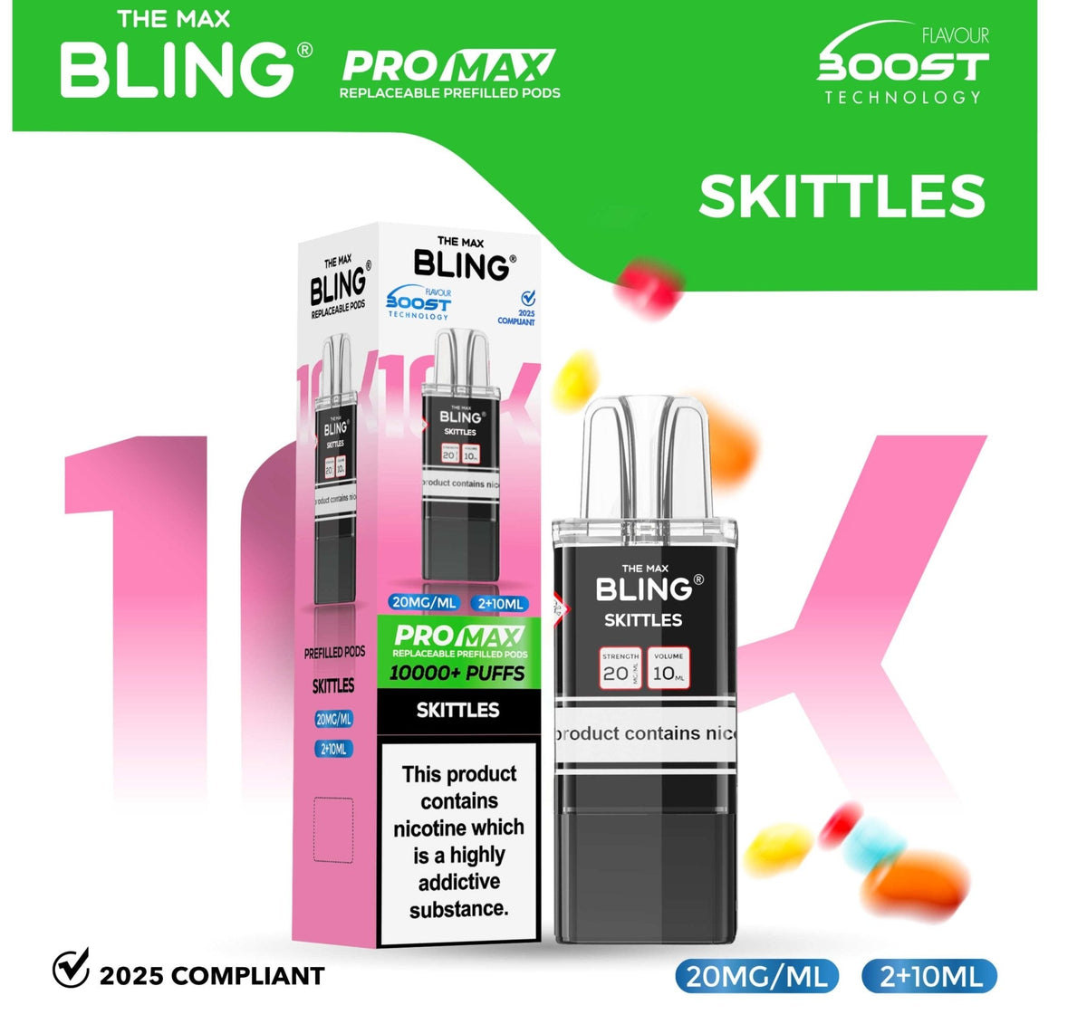 The Bling 10k Pro Max Replacement Pods (BOX OF 5) - Clouds Vapes