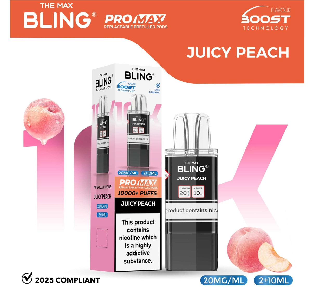 The Bling 10k Pro Max Replacement Pods (BOX OF 5) - Clouds Vapes