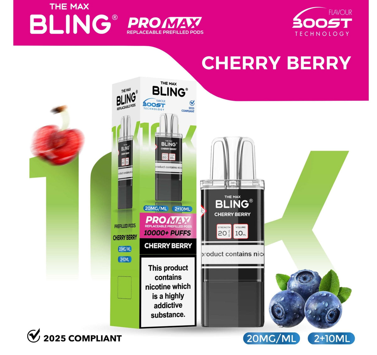 The Bling 10k Pro Max Replacement Pods (BOX OF 5) - Clouds Vapes