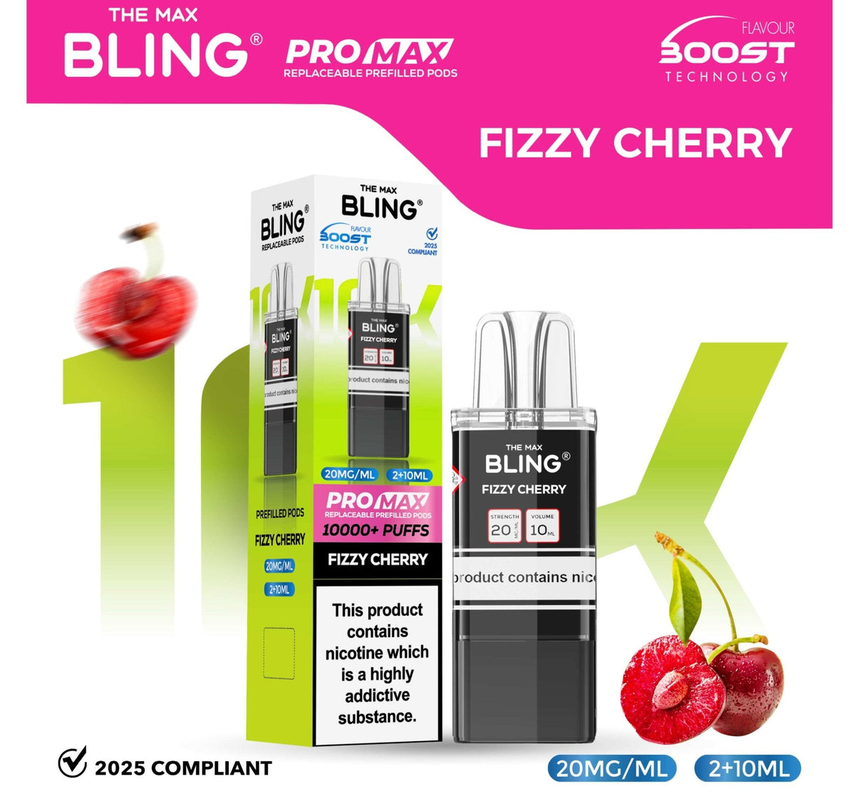 The Bling 10k Pro Max Replacement Pods (BOX OF 5) - Clouds Vapes