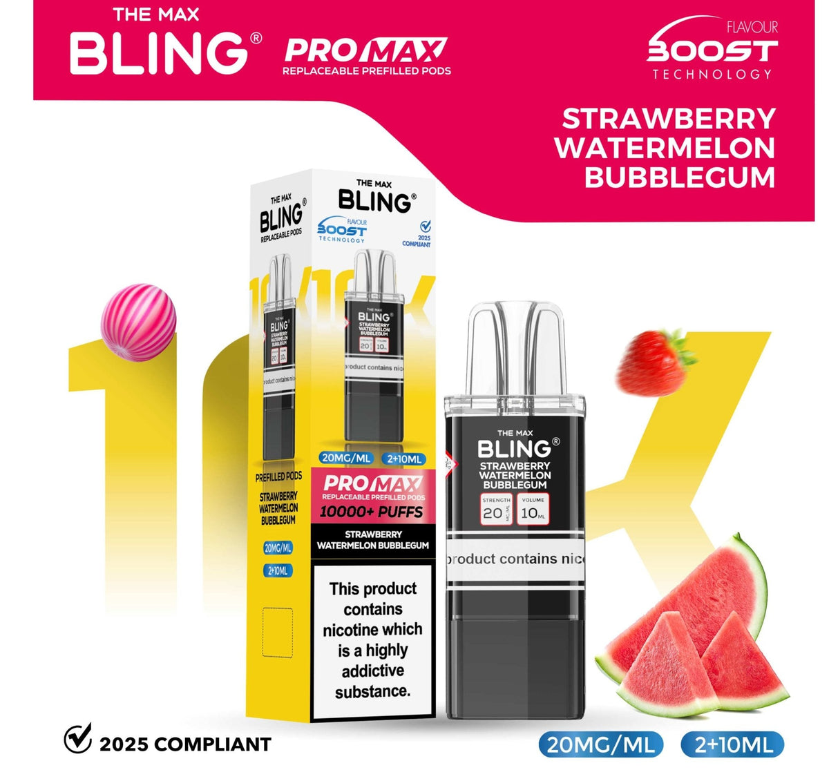 The Bling 10k Pro Max Replacement Pods (BOX OF 5) - Clouds Vapes