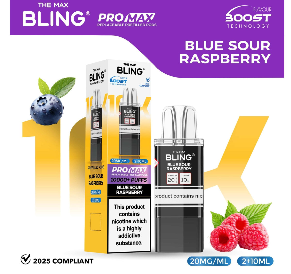 The Bling 10k Pro Max Replacement Pods (BOX OF 5) - Clouds Vapes
