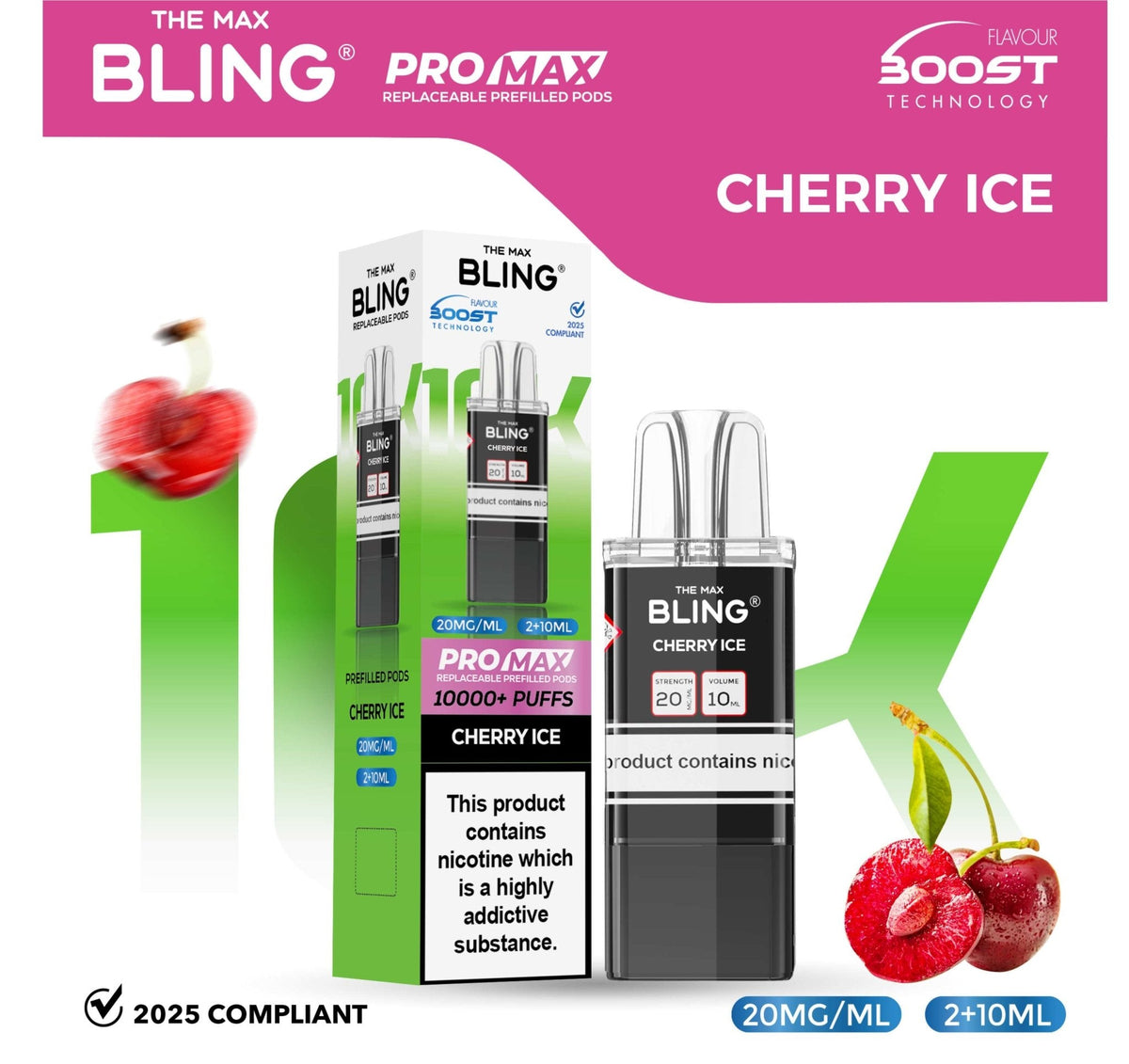 The Bling 10k Pro Max Replacement Pods (BOX OF 5) - Clouds Vapes