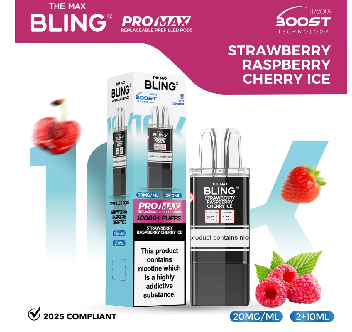 The Bling 10k Pro Max Replacement Pods (BOX OF 5) - Clouds Vapes