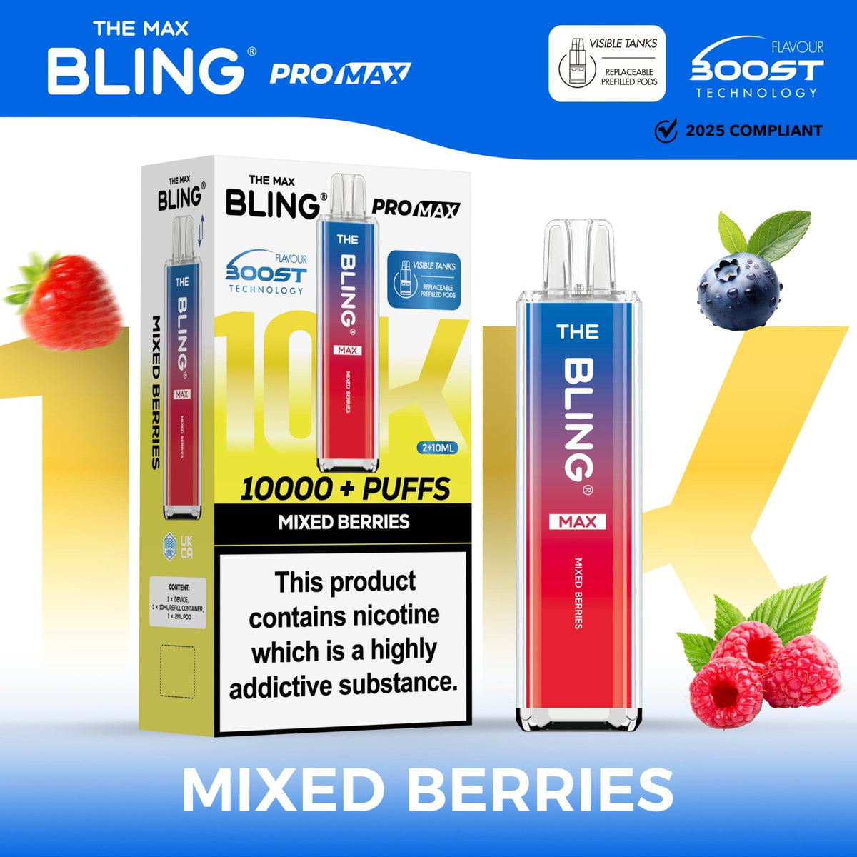 The Crystal Bling Max 10000 Preffilled Pod Kit - Clouds Vapes