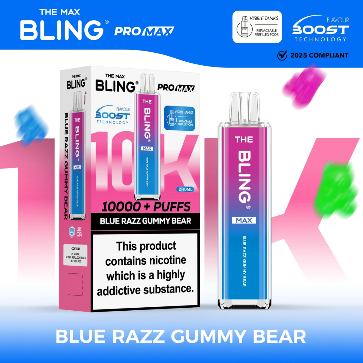 The Crystal Bling Max 10000 Preffilled Pod Kit - Clouds Vapes