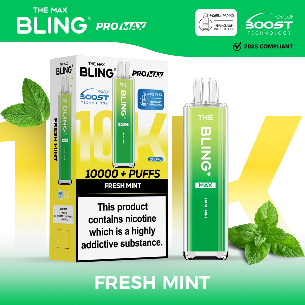 The Crystal Bling Max 10000 Preffilled Pod Kit - Clouds Vapes