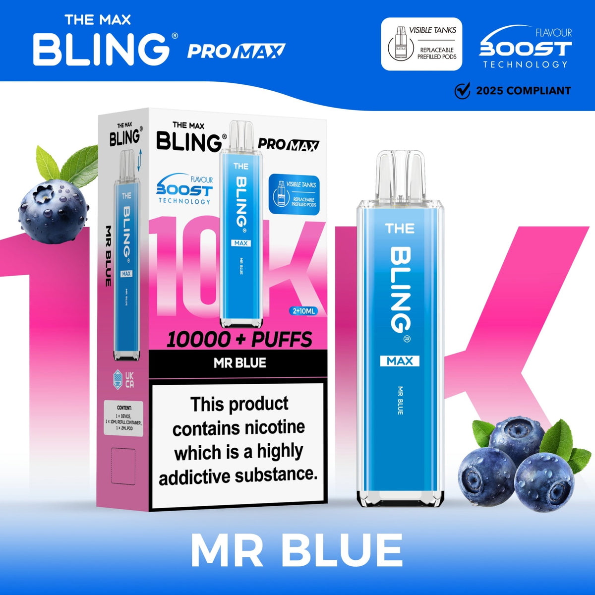 The Crystal Bling Max 10000 Preffilled Vape Kit Box of 5 - Clouds Vapes