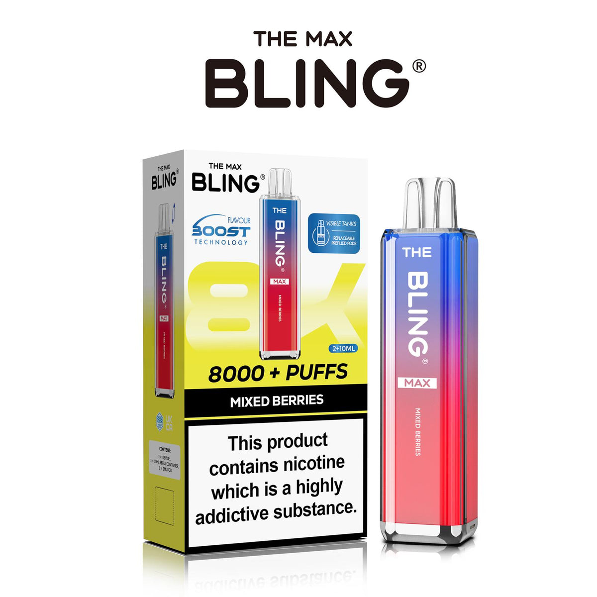 The Crystal Bling Max 8000 Preffilled Pod Kit - Clouds Vapes