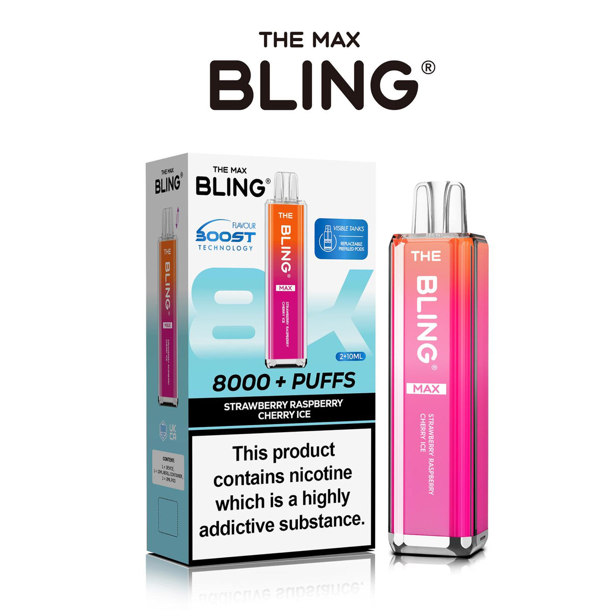 The Crystal Bling Max 8000 Preffilled Pod Kit - Clouds Vapes