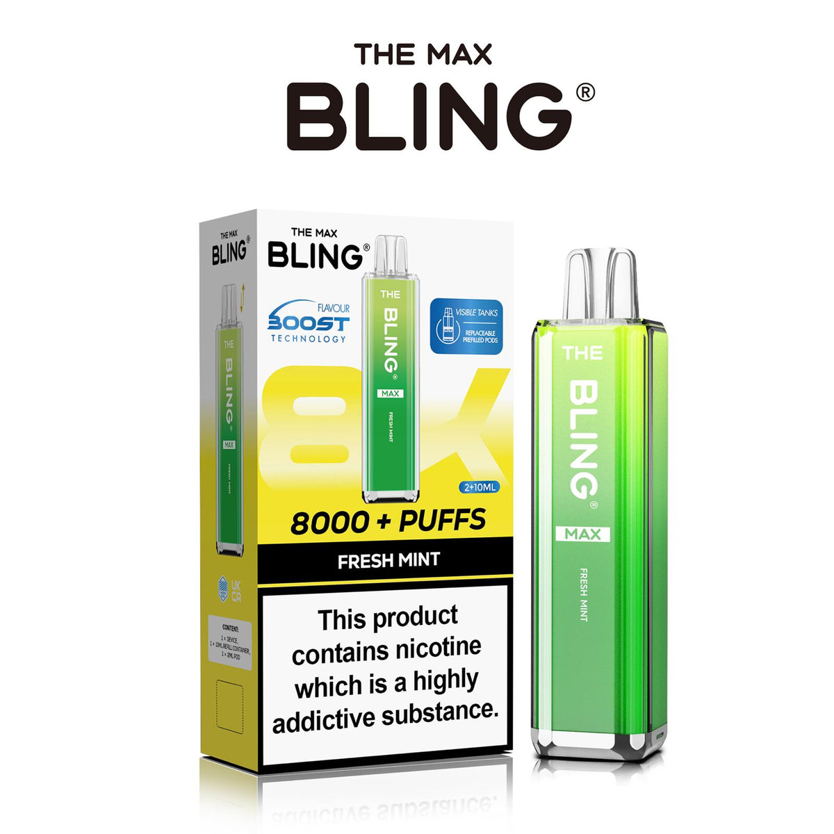 The Crystal Bling Max 8000 Preffilled Pod Kit - Clouds Vapes