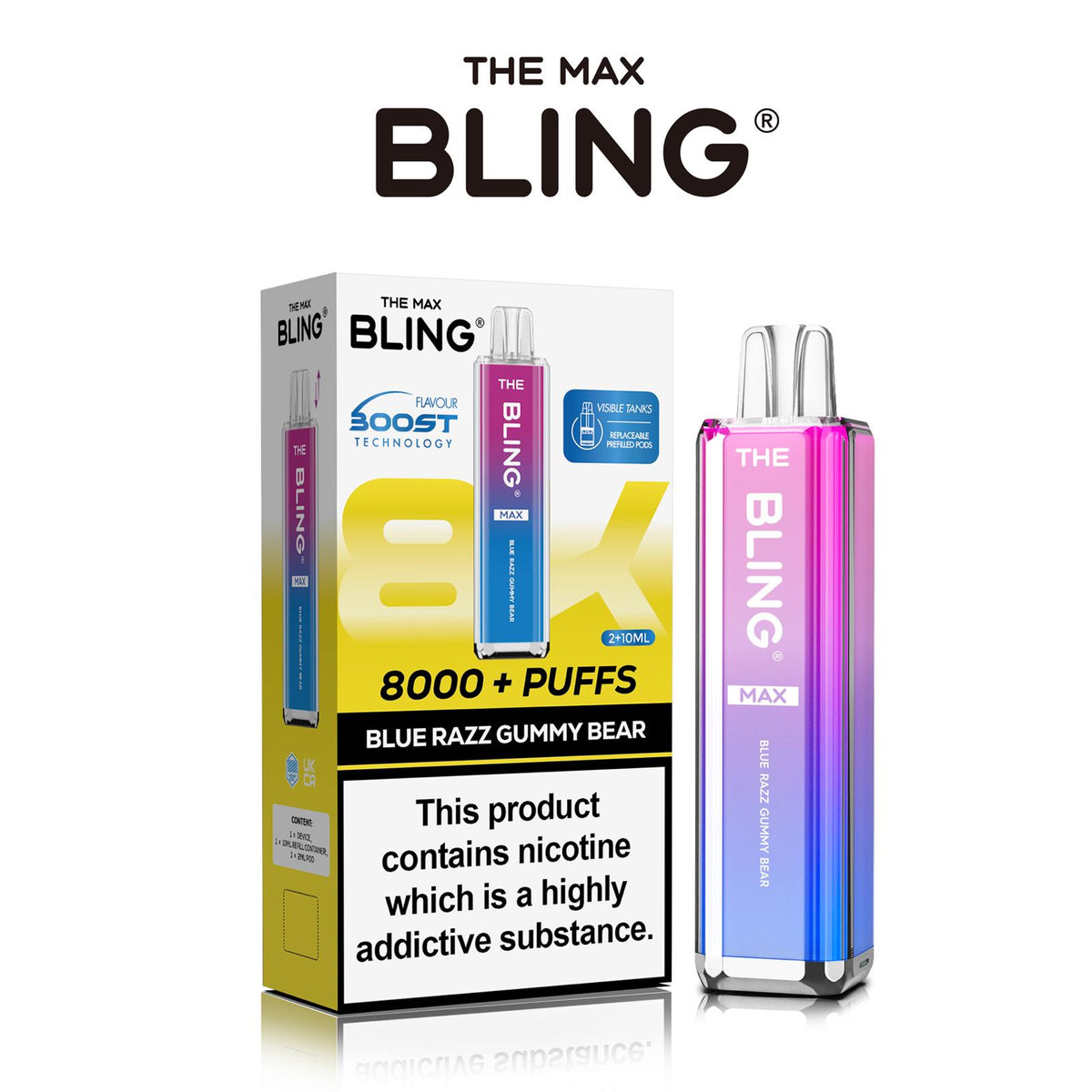 The Crystal Bling Max 8000 Preffilled Pod Kit - Clouds Vapes