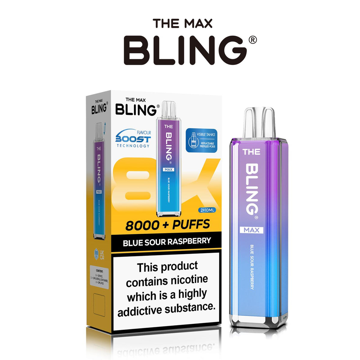 The Crystal Bling Max 8000 Preffilled Pod Kit - Clouds Vapes