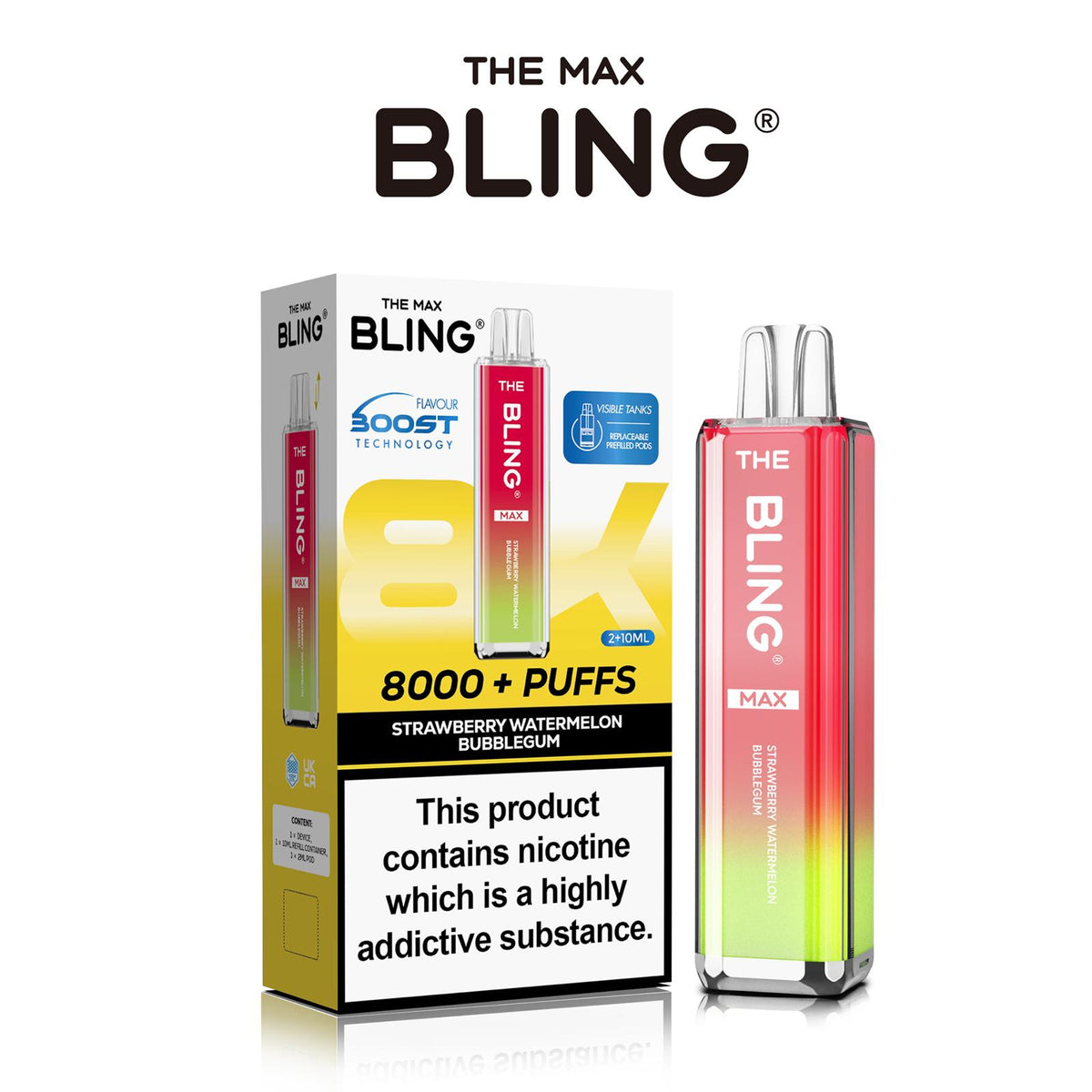 The Crystal Bling Max 8000 Preffilled Pod Kit - Clouds Vapes