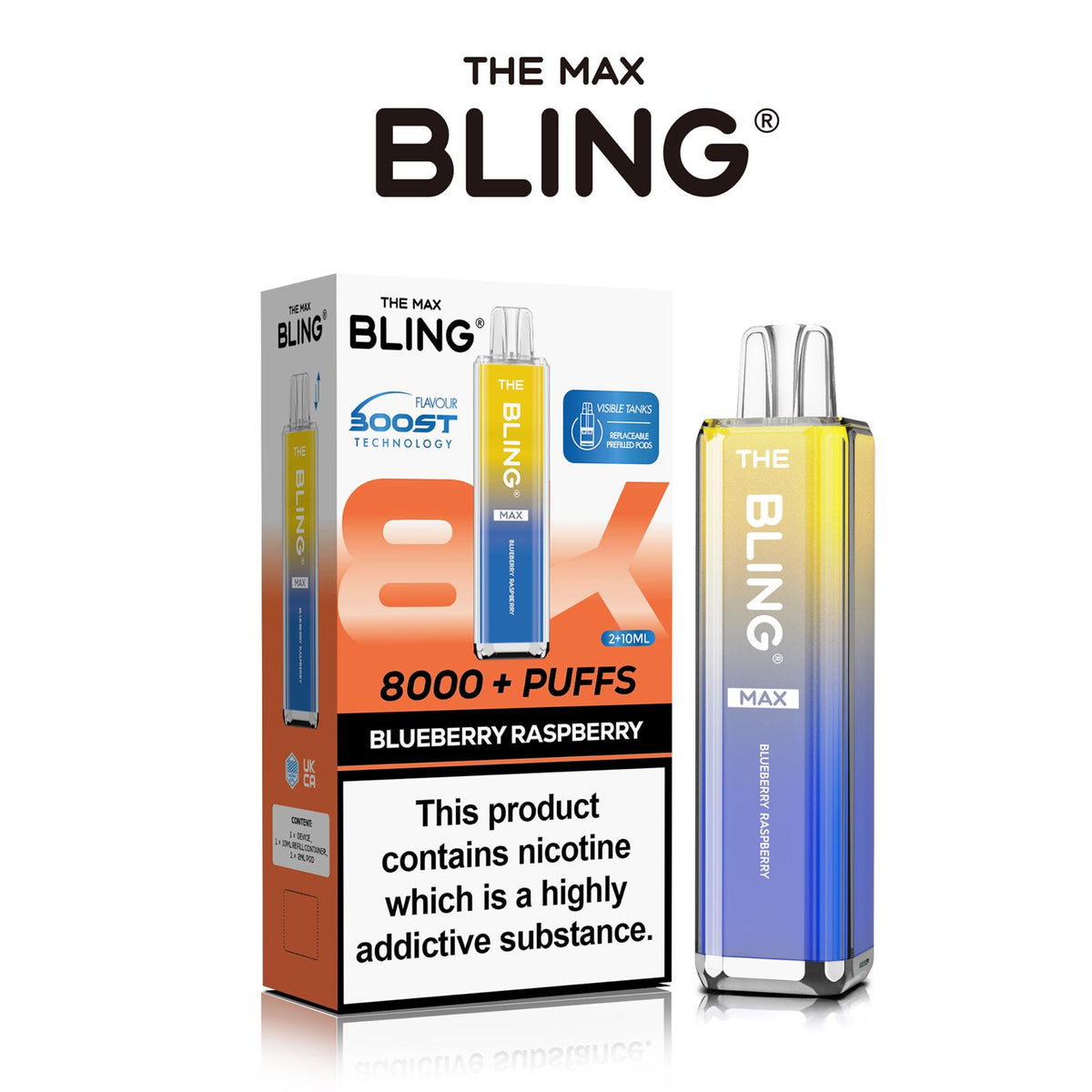 The Crystal Bling Max 8000 Preffilled Pod Kit - Clouds Vapes