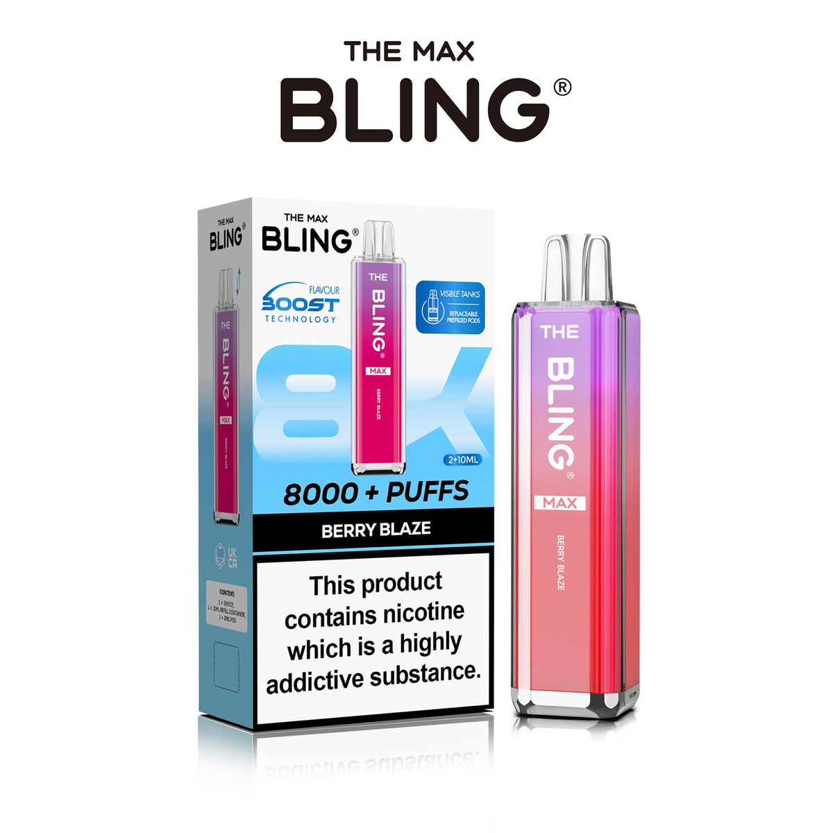 The Crystal Bling Max 8000 Preffilled Pod Kit - Clouds Vapes