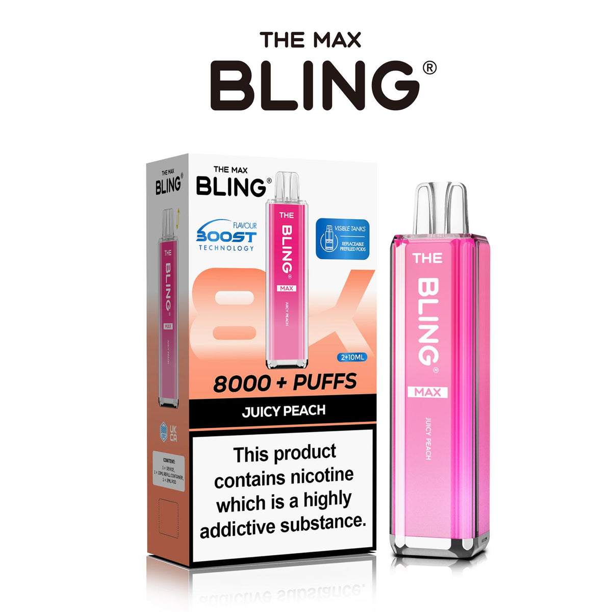 The Crystal Bling Max 8000 Preffilled Pod Kit - Clouds Vapes