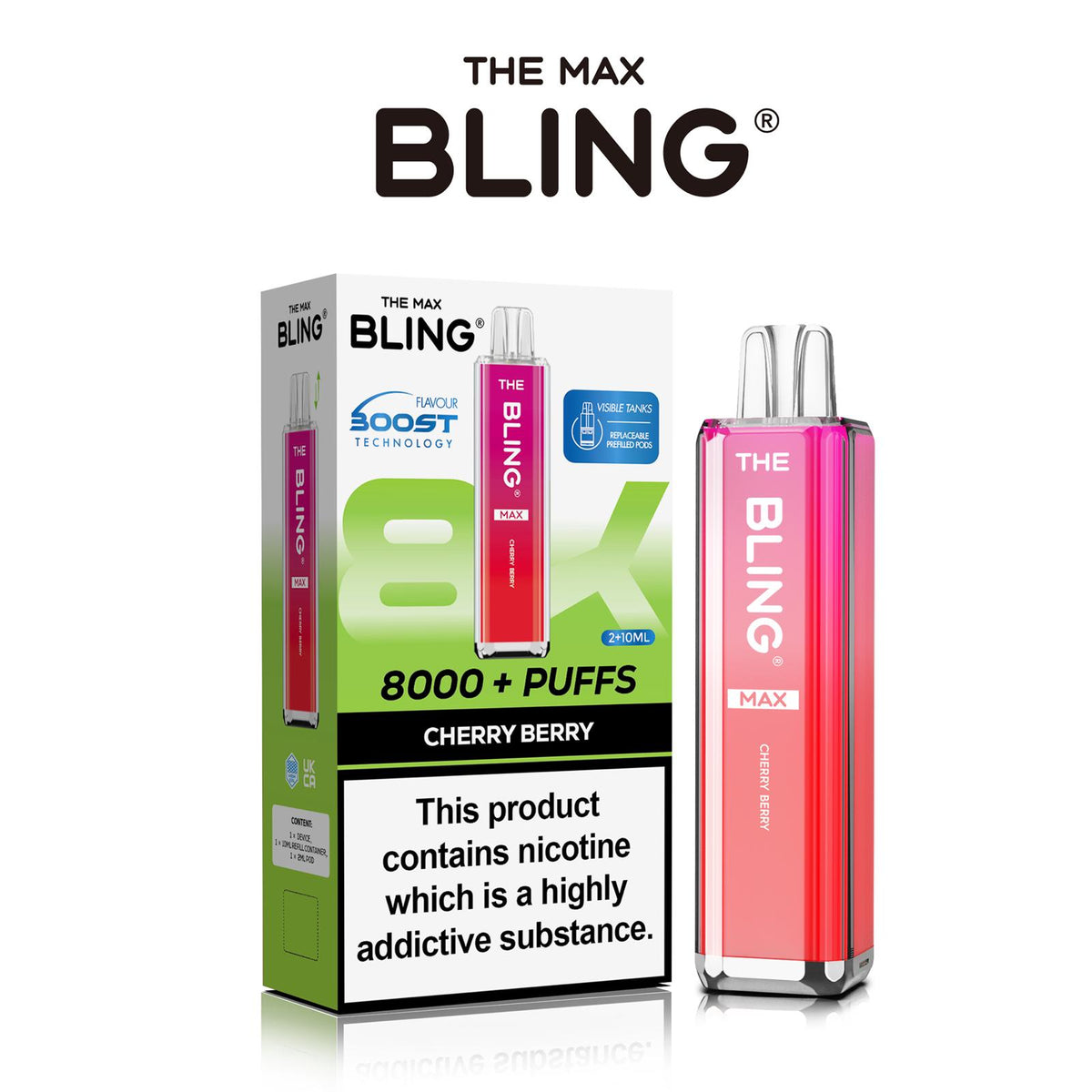 The Crystal Bling Max 8000 Preffilled Pod Kit - Clouds Vapes