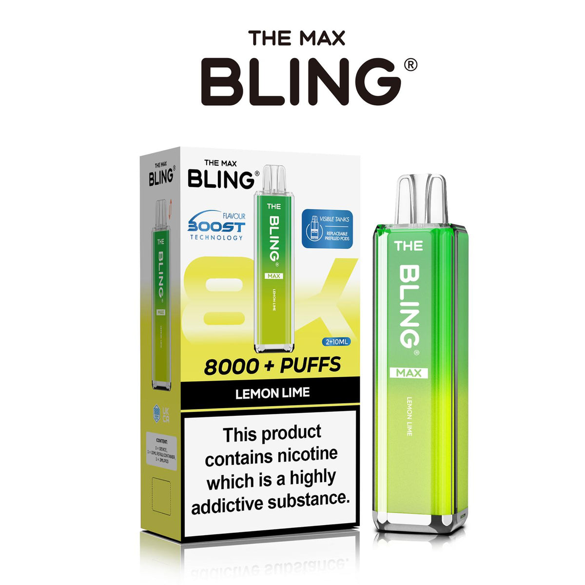 The Crystal Bling Max 8000 Preffilled Vape Kit Box of 5 - Clouds Vapes