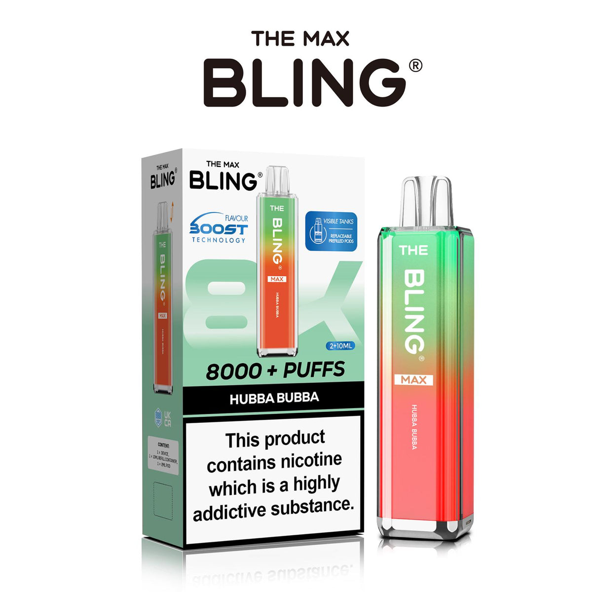 The Crystal Bling Max 8000 Preffilled Vape Kit Box of 5 - Clouds Vapes