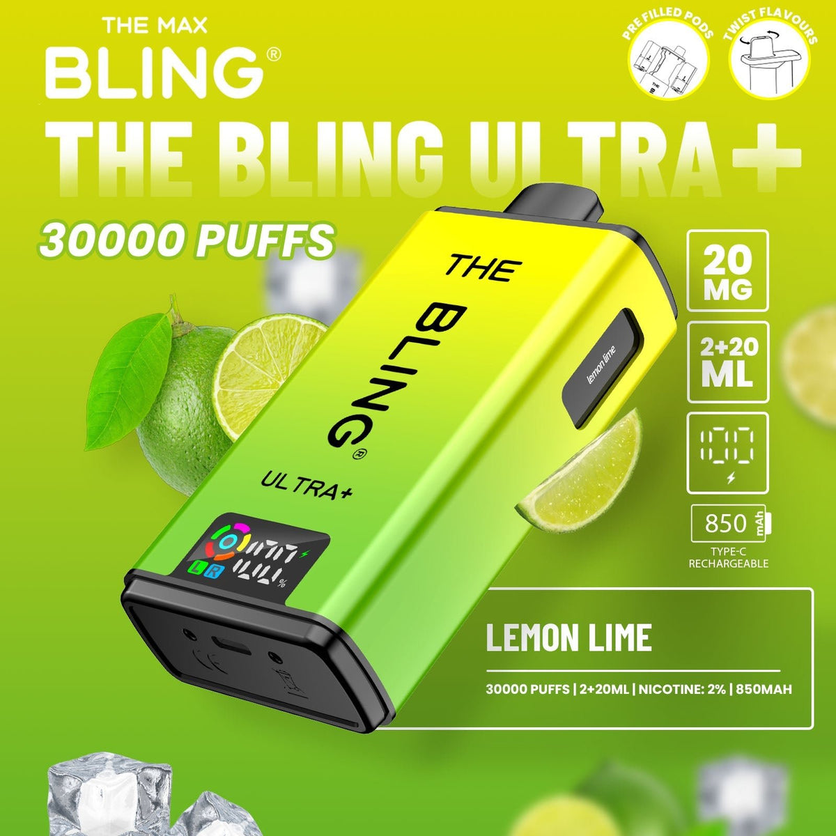 The Crystal Bling Ultra Plus 30k Prefilled Vape Kit Box of 5 - Clouds Vapes