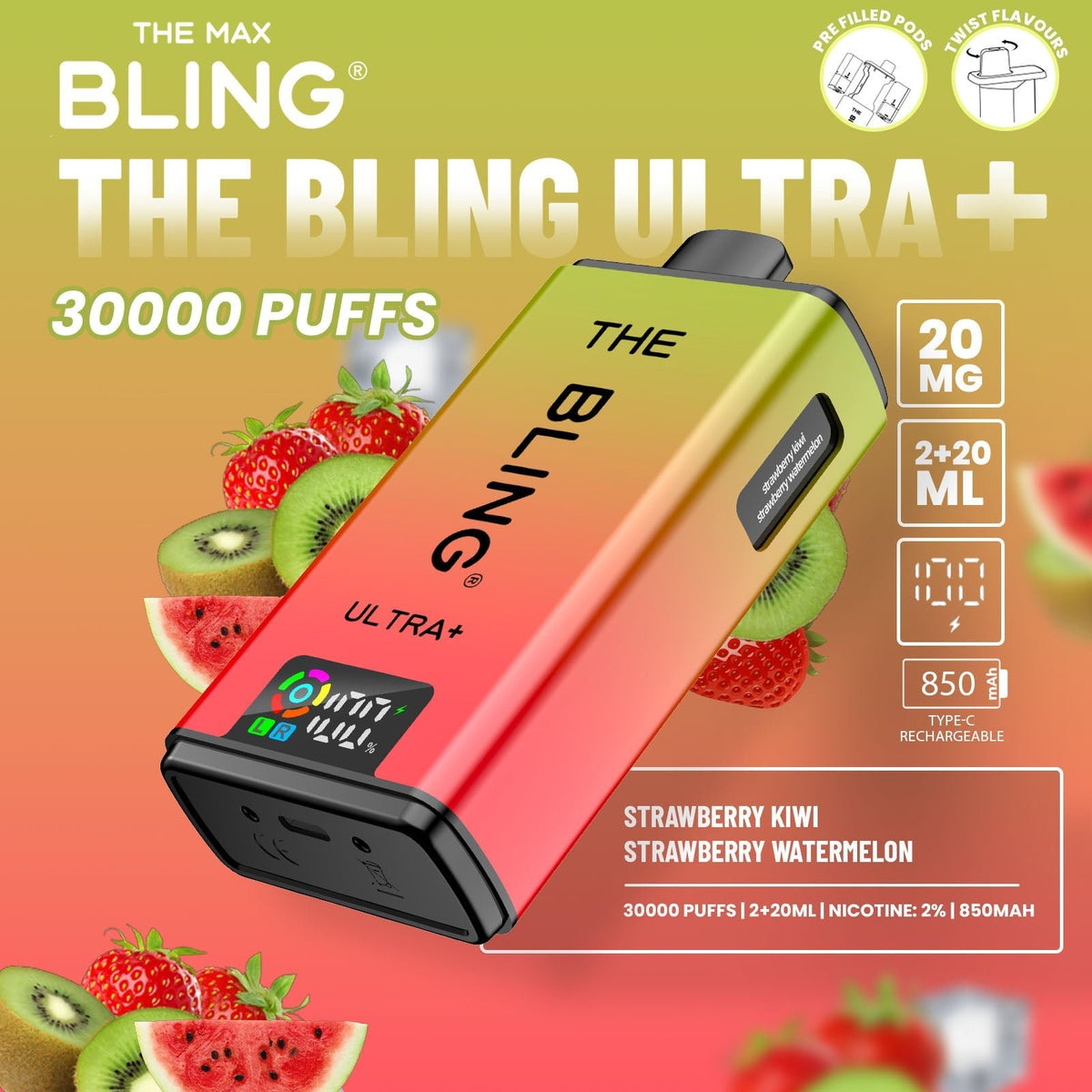 The Crystal Bling Ultra Plus 30k Prefilled Vape Kit - Clouds Vapes