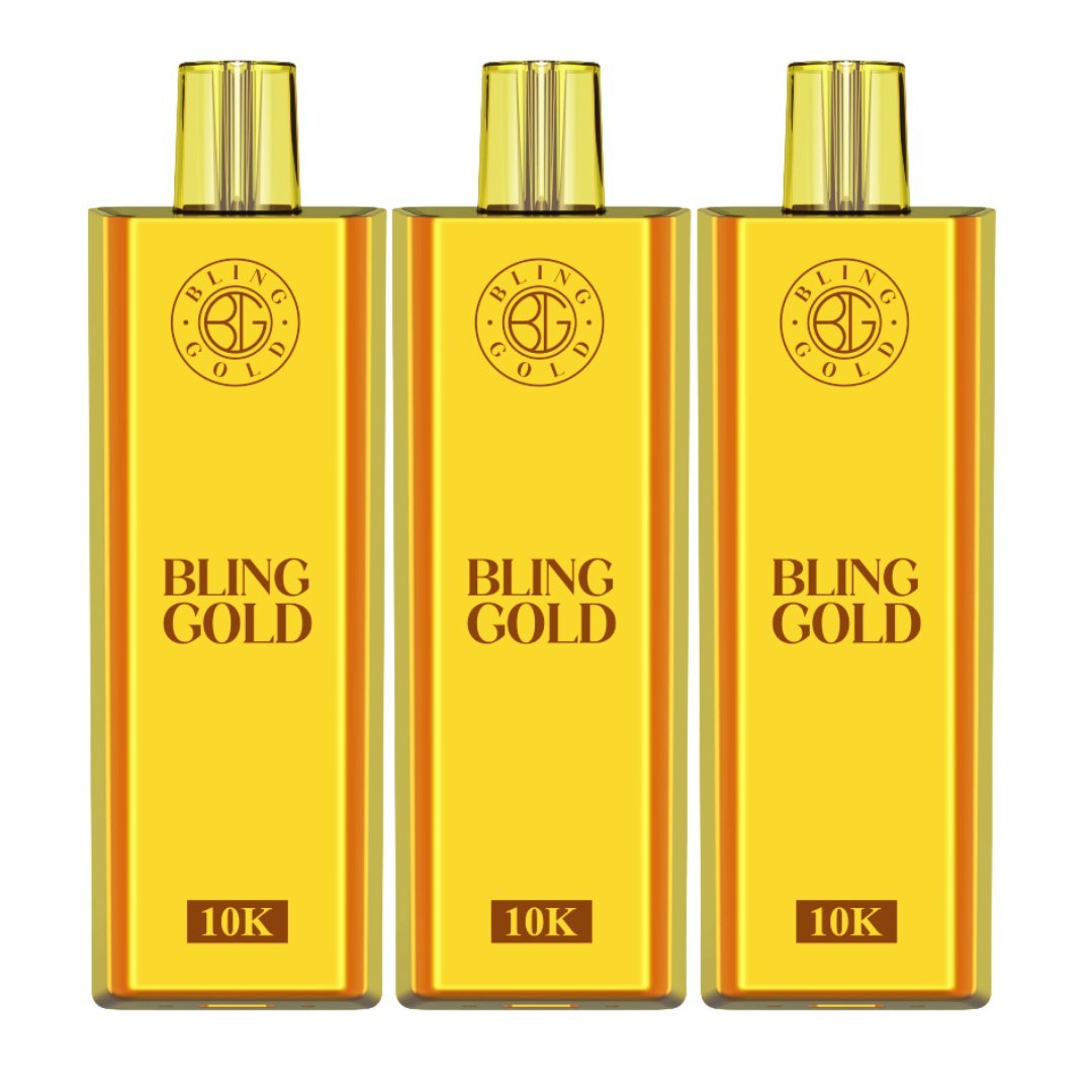 Bling Gold 10000 Disposable Vape Puff Pod Bar Pack of 10 - Clouds Vapes