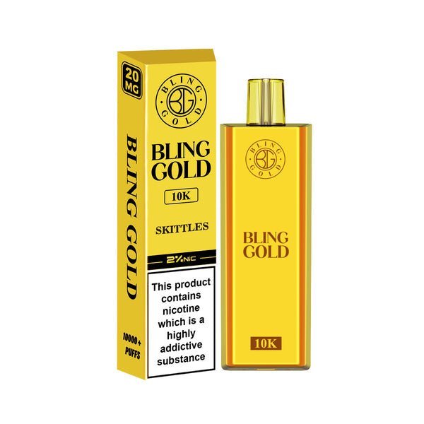 Bling Gold 10000 Disposable Vape Puff Pod Bar Pack of 10 - Clouds Vapes