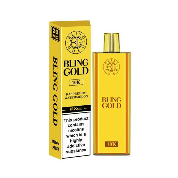 Bling Gold 10000 Disposable Vape Puff Pod Bar Pack of 10 - Clouds Vapes