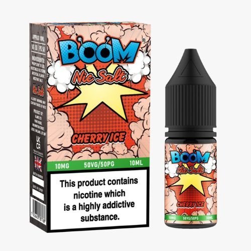 Boom Nic Salts 10ml E-liquids - Box of 10 - Wolfvapes.co.uk-Cherry Ice