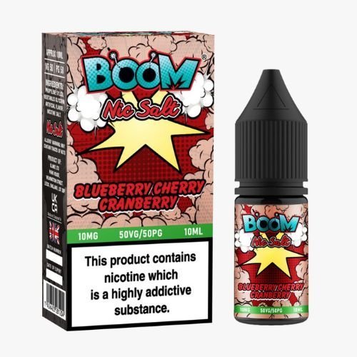 Boom Nic Salts 10ml E-liquids - Box of 10 - Wolfvapes.co.uk-Blueberry Cherry Cranberry