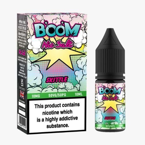 Boom Nic Salts 10ml E-liquids - Box of 10 - Wolfvapes.co.uk-Skittle