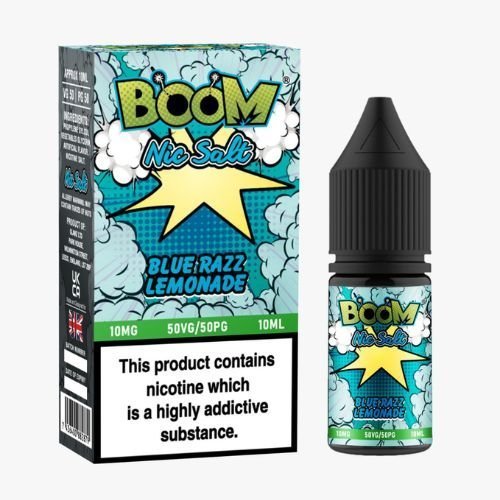 Boom Nic Salts 10ml E-liquids - Box of 10 - Wolfvapes.co.uk-Blue Razz Lemonade